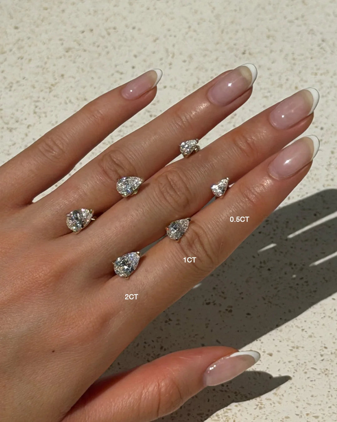 Lou Pearl Cut Studs | Gold