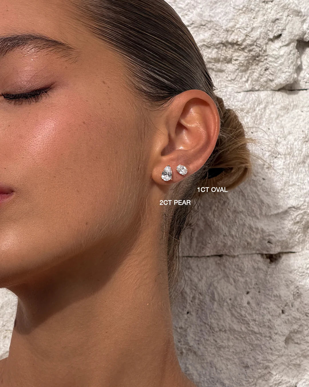 Lou Pearl Cut Studs | Gold