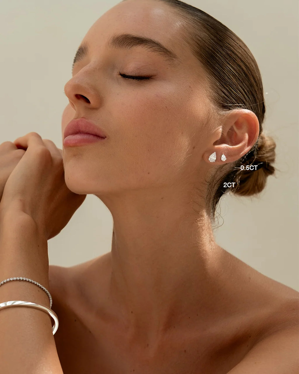 Lou Pearl Cut Studs | Gold