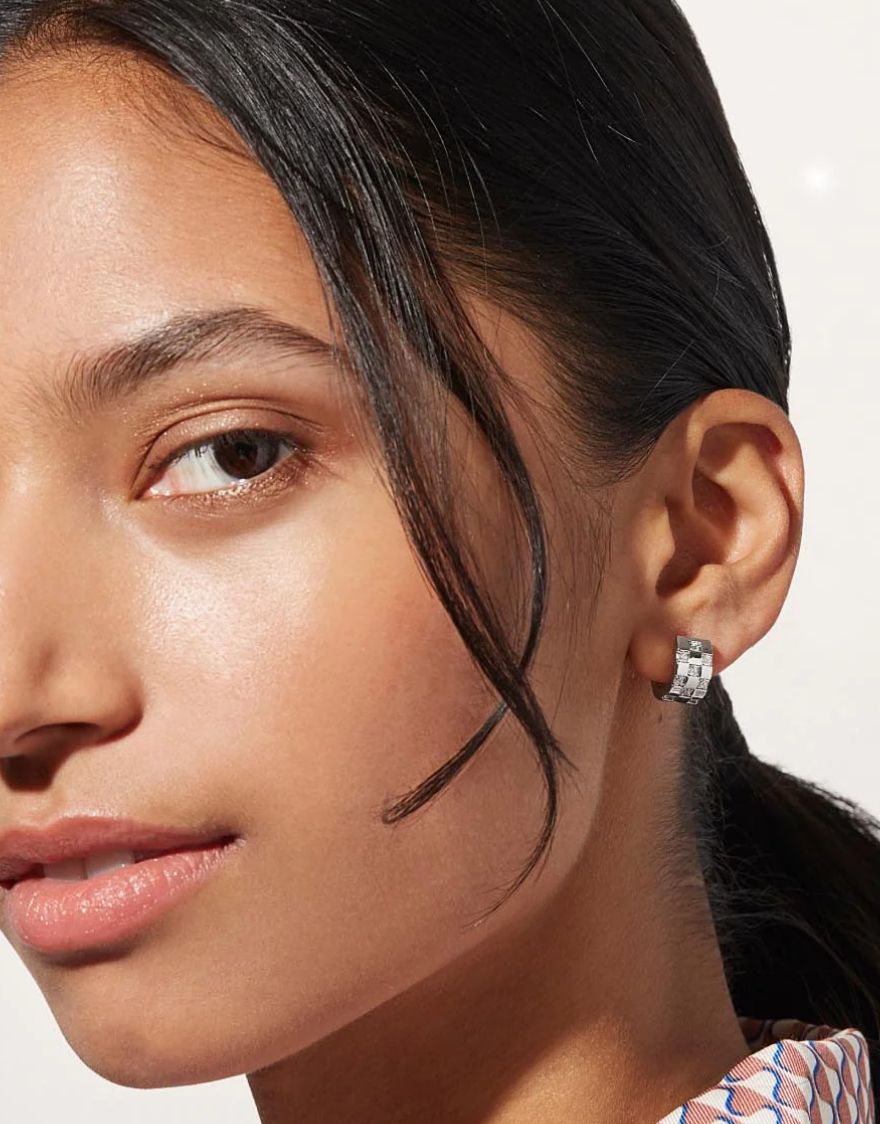 Monaco Hoop Earrings | Silver