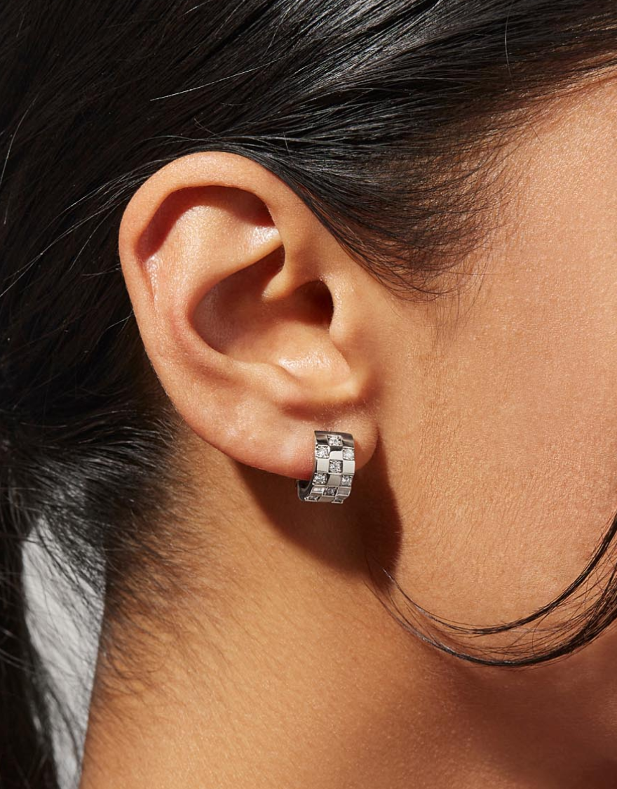 Monaco Hoop Earrings | Silver
