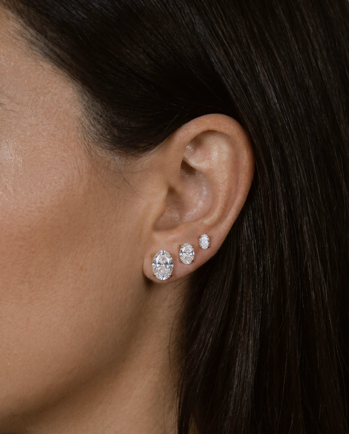 Charlotte Oval Cut Studs | Gold